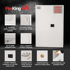 FireKing Platinum Flammable Safety Cabinet, Lab Chemicals Flammable Storage Cabinet, 45 Gallon Steel Safety Cabinets with Manual Door for Commercial, Industrial & Home Use, 43" x 18" x 65"