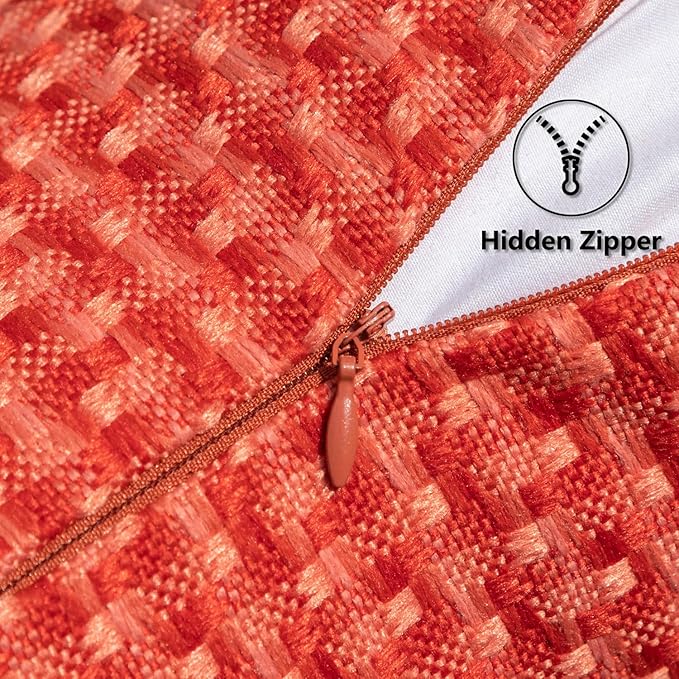 Kevin Textile Outdoor Waterproof Throw Pillow Covers Pack of 2 Farmhouse Decorative Cushion Covers for Garden Patio Tent Balcony Bench Couch Sofa 12x20 Inch, Red