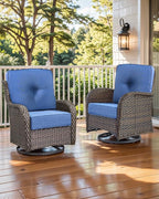 Luxury 22x24/22x25 6-Inch Outdoor Cushions - Water Repellent 1 Set Deat Seat Patio Furniture Cushion for Wicker Dining Rocking Swivel Chairs Loveseat Couch Sectional Sofa - Navy Blue