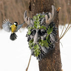 Tree Face Sculpture, Funny Horned Old Man Tree Hugger Statue, Indoor & Outdoor Creative Props for Garden and Home,8.27" x 5.12" x 2.4"