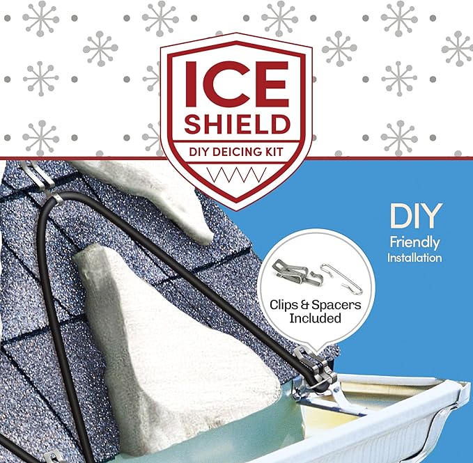 WarmlyYours Roof Snow De-Icing Heat Cable 120 ft., 5 Watts/ft. Heat Tape for Roof and Gutters, Ice Dam and Snow Damage Prevention System with Clips and Spacers (Ice Shield)
