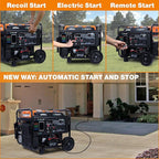 GENMAX 10500 Peak Watt Tri Fuel Open Frame Inverter Generator,with ATS,Quiet Technology,CO Sensor,digital display and 50A,Ideal for Home backup,contruction site and RV Camping (GM10500XiT)