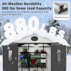 EAGLE PEAK 8x8 Resin Outdoor Storage Shed, Weatherproof Garden Shed with Floor & Lockable Doors, Tool & Equipment Storage for Backyard or Patio, White/Gray