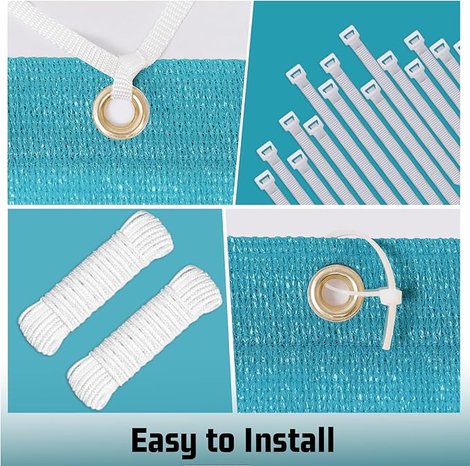 SUNNY GUARD Shade Cloth Custom Size 8x13 FT Sun Shade Screen Fabric Shade Cover Tarp with Grommets for Pergola Backyard Garden, Turquoise(We Customized)