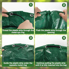 1PC Yard Waste Bag-42 Gallon Trash Bags,Reusable Lawn Leaf Bags,Standable Garden Waste Bags With 4 Handles,Collapsible Gardening Containers for Lawn and Leaf Trash,Weed Bag