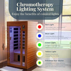 DYNAMIC SAUNAS Barcelona 1- to 2-Person Low EMF FAR Infrared Sauna with Red Light Therapy & Bluetooth Speakers | Personal Indoor Dry Heat Sauna for Home & Gym – Made from Canadian Hemlock