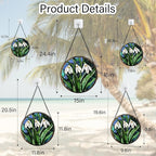 Stained Glass Window Hanging - Green Plants Birth Flowers Suncatcher for Doors Garden Patio Sun Catchers Decor Christmas Mother's Day Birthday Gifts for Women Men Mom Nana Friend 15 in