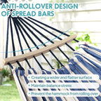 Anyoo Garden Cotton Hammock Comfortable Fabric Hammock with Spreader Bar Sturdy Hammocks Up to 450lbs Portable Lightweight Hammocks with Travel Bag for Camping Outdoor/Indoor Patio Backyard