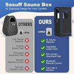 Upgraded Sauna Box - Portable Sauna for Home with 3L 1200W Steamer, 9 Levels, 5-Layer Thermal Insulation Tent with 3 Windows, Home Sauna for Relaxation, Detoxification, Size 2.6' x 2.6' x 5.9'