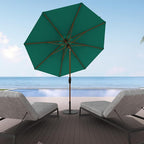 Midtown Umbrellas Sunbrella Umbrella Outdoor Patio Umbrella 2-8 Feet in Canvas Teal Acrylic Fabric - Auto-Tilt Aluminum Frame For Backyard Umbrella, Deck Umbrella & Porch Umbrella - Wooden Pole