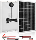 25W 18V Solar Panel with Rear-Mounted PWM Charge Controller 23% High Efficiency 12BB N-Type Monocrystalline Solar Cells for Camera Farm Rooftop Door Opener Lawn Street Light Pump Camp IP65 Waterproof