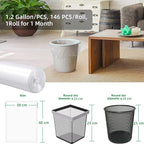 Small Trash Bags 1.2 Gallon,145 Counts, 38 * 40cm, 2.3g/pcs, Unsented, White