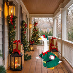 Christmas Porch Goose Outfits for 23 Inch Lawn Statue, Goose Costume for Plastic/Cement Statue Yard Patio Xmas Winter Decor
