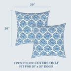 LVTXIII Outdoor Throw Pillow Covers 20 x 20 Inch, Covers ONLY Modern Cute Pattern Decorative Square Toss Pillow Case Pack of 2 for Home Patio Garden Sofa Bed Furniture, Celadon Geometric