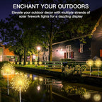 suddus Solar Garden Lights Outdoor Waterproof Decorative, 2Pack 150LED Firework Lights, Solar Fairy Lights for Yard, Garden, Party, Patio, Pathway, Flowerbed - Warm White