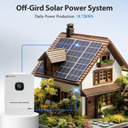 ECO-WORTHY 10KW Output 18.72KWH Home Solar Power System Complete kit:24pcs 195W Solar Panel(4680W)+10KW 120V/240V Inverter + 4pcs 48V 100AH Lithium Battery,for Off Grid/Energy Freedom