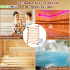 Upgraded Sauna Backrest Sauna Accessories, S-Shaped Design with Non-Slip Pads, Handmade Infrared Sauna Kit, 2 in 1 Thermometer Hygrometer (Fahrenheit) Temperature: 70-250°F, Humidity: 0-100%