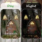 Resin Fairy Door and Window for Trees,Glow in The Dark,Miniature Fairy Garden Accessories,Garden Outdoor Decor for Trees,Gnomes House，Elf House