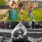 4 Pack 72 Gallons Reusable Yard Waste Bag, 4 Pack Upright Lawn Bags with 4 Handles, Lawn Leaf Bag, Heavy Duty Garden Bags, Large Leaf Containers for Gardening Debris, Waste Collection