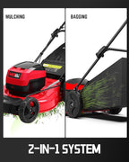 PowerSmart 40V 21" Cordless Push Lawn Mower with 2 x 4.0ah Batteries and Charger, up to 1/4 Acre (MB2400B)