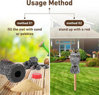 Owl Decoys to Scare Birds Away, 2 Pack BobbleHead Fake Owls Plastic Scarecrow Bird Deterrent, Nature Enemy Scarecrow Plastic Owl Statues, Garden Decor Statues for outside, Patio, Lawn, Yard Decoration