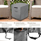 okcool Patio Wicker Side Table Cover,Waterproof Square Patio Small Side Table Cover,Suitable for 3-Piece Outdoor Wicker Patio Bistro Set Side Table,22W x 22D x 18H inch