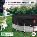 QH.HOME 15 Ft Round Pool Cover with Fast Tightening Patented Ratchet, Solar Pool Covers for Above Ground Pools, One-Piece Tear Resistant Swimming Pool Cover Protector with Upgraded Ultimate Windproof