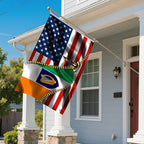 Vintage American America Usa Ireland Irish Flags For Outside Yard 3x5 Ft Double Sided Printed 100d Polyester Lightweight Garden Welcome Outdoor Banner Brass Grommets