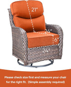 Luxury 24x24x6 Inch Smile Outdoor Cushions for Patio 5 Piece Set - Set of 5 Zippered Outside Pillows for Wicker Dining Rocking Swivel Chairs Loveseat Couch Sectional Sofa - Orange