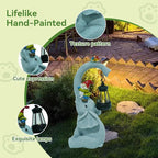 Solar Elephant Garden Statues with LED Lights, Outdoor Decor for Patio Yard Balcony - Unique Housewarming Birthday Gifts for Women Mom Grandma