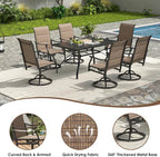 Soohow Patio Dining Chairs Set of 4, Swivel Outdoor Patio Chair with Paded Textilene Fabric, All Weather Outdoor Seats Ergonomic Comfort, Perfect Seats for Backyard, Balcony, and Garden