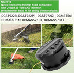 N737410 Quick Feed String Trimmer Head, String Trimmer Head for Dewalt Models DCST922B, DCST922P1, DCST972X1 String Trimmer, Weed Eater Head Replacement, Pre-Wound Dual 0.080" Line for Trimming