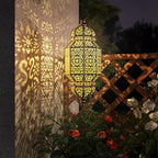 Twinkya 18 Inch High Large Hanging Solar Lights Outdoor Garden Decorative Solar Lantern Waterproof Plastic Moroccan Outdoor Decorations for Patio Pathway Yard Porch Backyard Garden Decor (1 Pack)