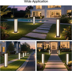 Outdoor Pathway Lights, 31.5" Landscape Path Light Wired, High Voltage Modern Bollard Lighting Fixture, Waterproof Driveway Floor Lamp Patio Lawn Walkway LED Lantern for Yard Backyard Pool Garden