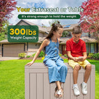 45GAL Brown Outdoor Storage Deck Box with Lock Hole- Waterproof, SGS - Tested UV Protection, Perfect for Storing Patio Pillows and Pool Floats, Sturdy Design for All - Weather Use