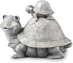 Roman Garden - Turtle and Baby Statue, 7" H, Pudgy Pals Collection, Resin and Dolomite, Decorative, Garden Gift, Home Outdoor Decor, Durable, Long Lasting