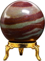 Amazing Gemstone Narmada Shiva Lingam Crystal Ball with Stand - 2" Inches Crystal Sphere Meditation Balls for Witchcraft and Decorative Balls