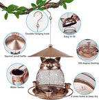 LBTING Bird Feeder for Outdoor, Squirrel Proof Metal Wild Bird Feeder Decoration for Hanging Outside Garden Yard, Cute Cat-Shaped