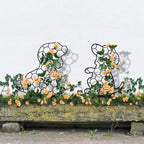 Metal Trellis Dog Garden Statue, Outdoor Metal Dog Stakes Gifts for Mother Father, Animal Art Lawn Garden Stakes 17 Inch, Set of 2