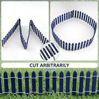 Mini Fairy Garden Fence, 35.5x2 Inch Cuttable Small Wood Picket Fence, DIY Miniature Accessories Decoration for Dollhouse, Crafts, Vegetable Platter, Cake(Dark Blue)