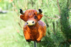 Ceramic Garden Decor - Cow Lawn stake - Outdoor statue - Perfect, unique gifts for gardeners woman, men, yard gifts - Handmade, Frostproof
