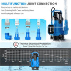FOTING 2025Upgraded Automatic Sump Pump, 3/4HP 4300GPH Sweage Pump for Basement & Pool Draining, Submersible Water Pump with Float Switch, Sealed Thermoplastic for Puddle Pool Tub Pond