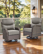 Luxury 22x24/22x25 6-Inch Smile Outdoor Sofa Cushions Set of 3 - Memory Foam Deep Seat Patio Furniture Cushion for Wicker Rocker Dining Chair Loveseat 3-Seater L-Shape Sectional Sofa - Grey