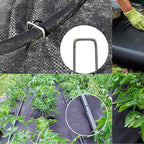100 Pack 12" Garden Stakes Pins,Heavy Duty Garden Landscape Staples Stakes Pins Galvanized Landscape Fabric Staples Sod Ground Staple for Anchoring Weed Barrier Fabric