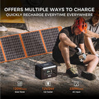 Flashfish T300pro 300W Portable Power Station 230Wh LiFeP04 Battery, 600w Surge, Pure Sine Wave AC Outlets, 100W USB-C PD, 1.2H Fast Recharge, Solar Generator for Camping, Rv, Outdoor &Emergency Use