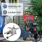 AgiiMan High Pressure Washer Pump Head - Replacement Water Gasoline Pump, 3300 Psi Troy Bilt SRMW22G26-EZ Oil Pump Accssories Fits KARCHER Craftsman, Front Facing Inlet Outlet