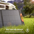 100W Portable Solar Panel,RV Essentials, 20V ETFE Foldable Solar Charger for Power Station,QC3.0 USB-A &Type-C Output,23.5% High Efficiency IP67 Waterproof for Camping RV Hurricane