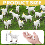 50 Pcs Miniature Goat Figurines Animal Figurines Set Plastic Realistic Mini Resin Lamb for Micro Landscape Fairy Garden Decor DIY Props