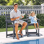 OTSUN Tall Adirondack Chair, 24 inches HDPE Bar Height Outdoor Chair, All Weather Resistant Adirondack Bar Stools for Balcony, Porch Kitchen (1 PC, Gray)