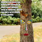 Tree Faces Decor Outdoor, Trees Art Decoration, Colorful Funny Outdoor Tree Faces Decor Creative Face for Patio Trees and Wall Decoration (Color 1)